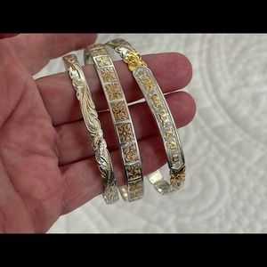 3 silver 925 stamped Size 9 bangles